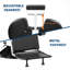 Chaise de barbier robuste 330LBS - Tabouret inclinable hydraulique avec repose-pieds pour salon de coiffure, spa beauté, argent et noir