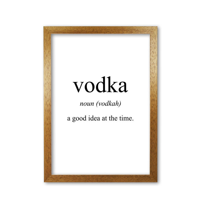 Vodka - Print, 85 cm H x 60 cm W x 5 cm D, Honey Oak Frame