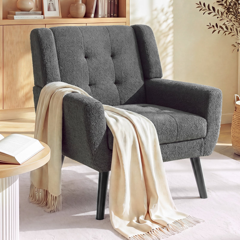 Fauteuil d'appoint Bolanle, Boucle gris