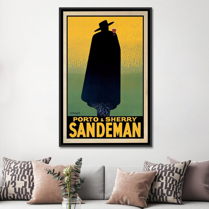 «Porto And Sherry Sandeman» par Georges Massiot, impression sur toile tendue, H 26 po x l 18 po x P 1,5 po, Pas de tapis