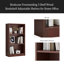 Bibliothèque autoportante à 3 tablettes en bois réglables pour bureau à domicile, 3 couches