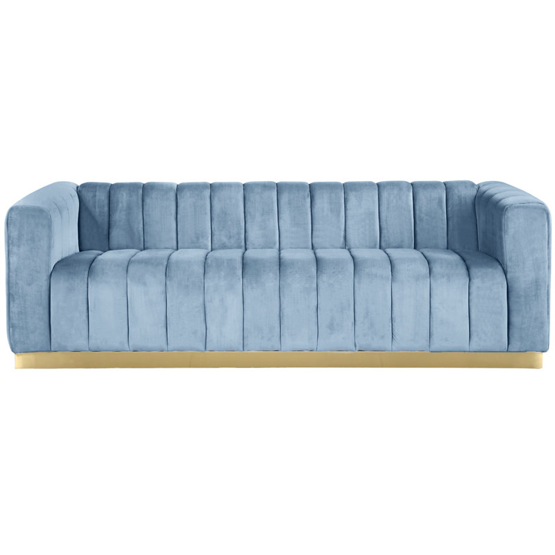 Canapé à accoudoirs tuxedo 86,5 po Tyneside, Bleu ciel