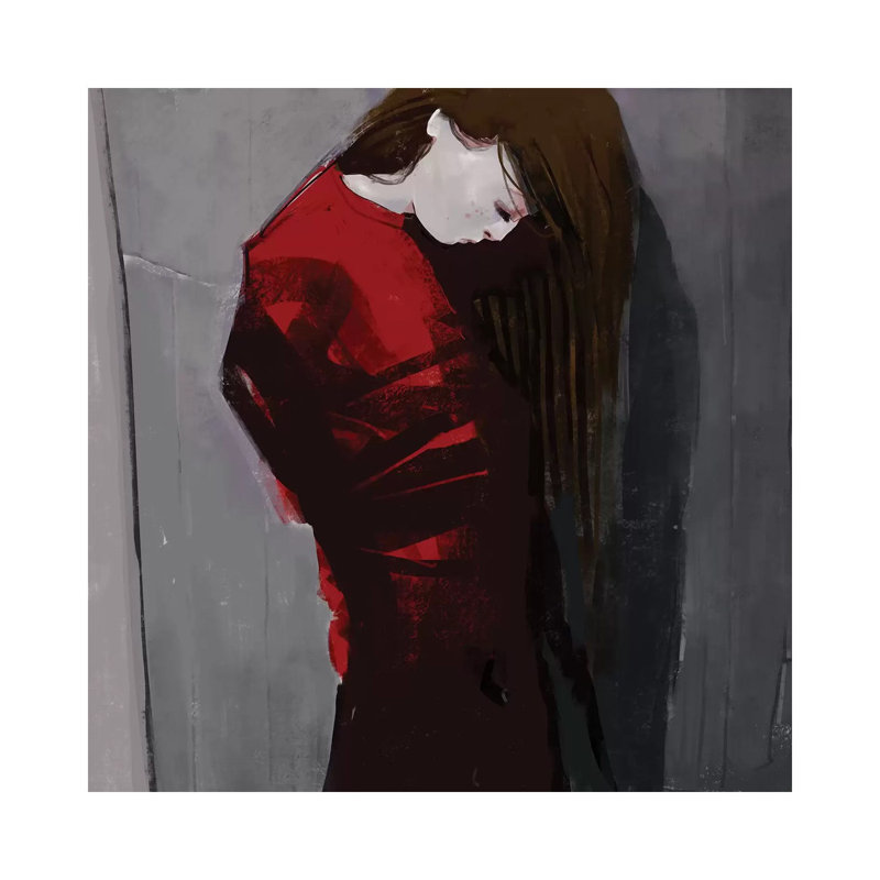 Sadnight by Anikó Salamon - Wrapped Canvas Painting, 45.72 cm H x 45.72 cm W