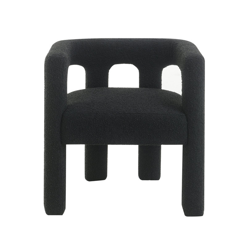 Chaise de salle à manger Aruna, Bouclé noir
