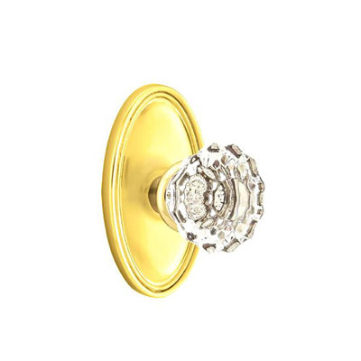 Ensemble de faux boutons Emtek avec bouton ovale Roestte et verre Astoria