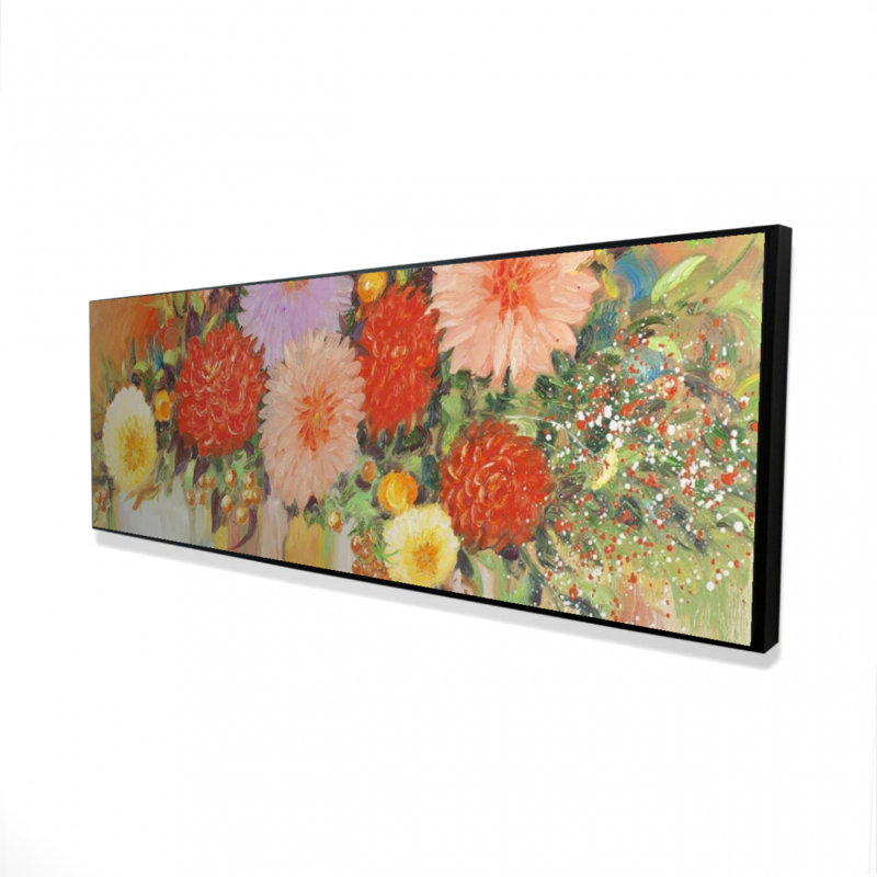 Reproduction de fleurs abstraites colorées sur toile