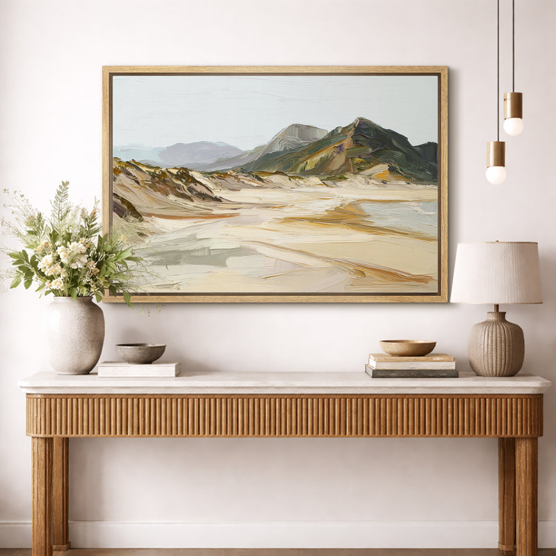 «Minimal Coastal Dune Landscape», impression sur toile, impression sur toile encadrée, Natural Floater Frame
