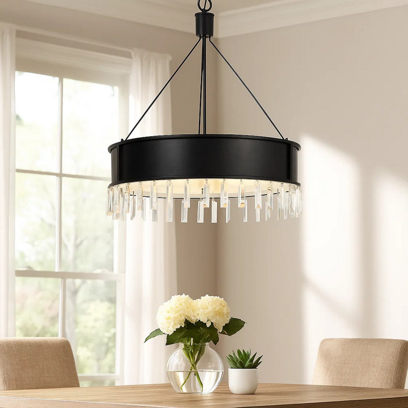 Lustre tambour unique à 4 lumières