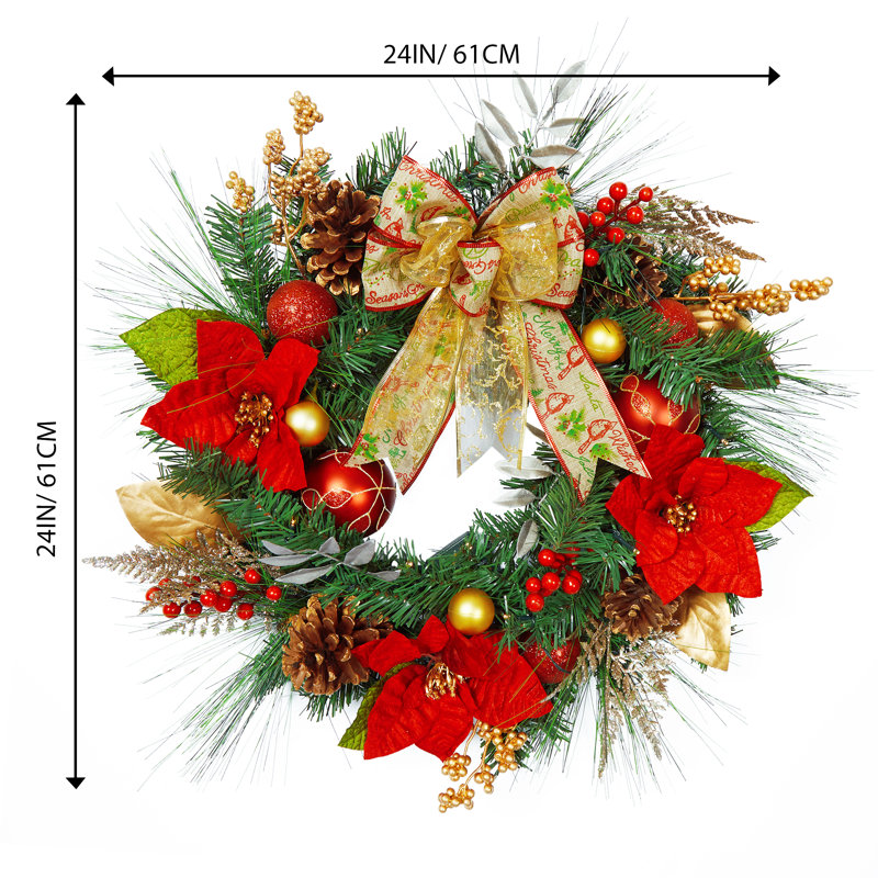 Jamall Faux Lighted 24'' Wreath