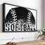 Impression sur toile noire Softball-449925697