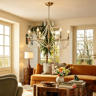 Dzesika Adelina 6/8/10/20-Light Traditional Candle Style Chandelier with Crystal Accents