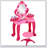 Qaba Kids Vanity Set With Mirror, Stool, And 15 Accessories, Interactive Lights And Sounds For Pretend Play, Ages 3-6