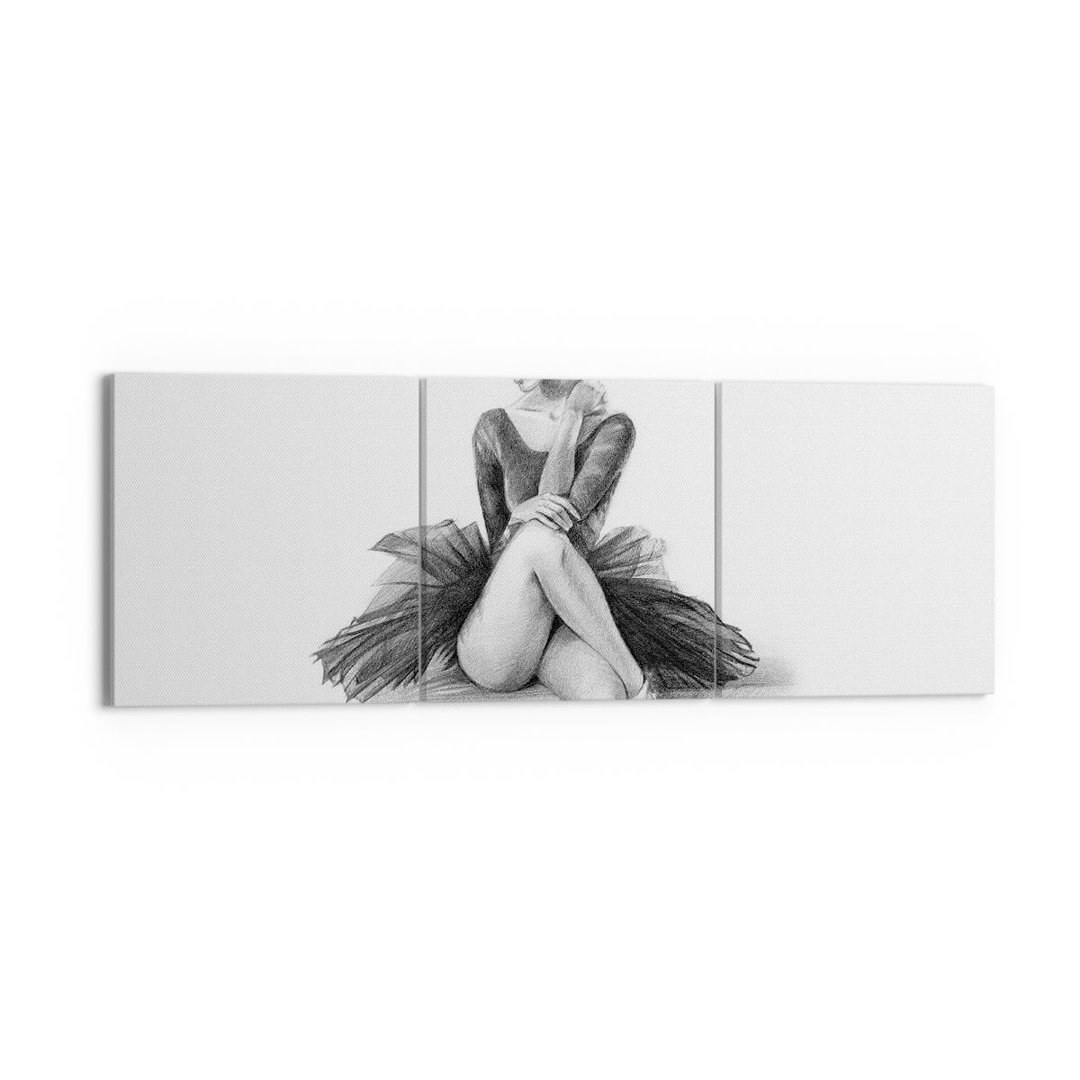 3-tlg. Leinwandbilder-Set Ballerina Drawing Pencil