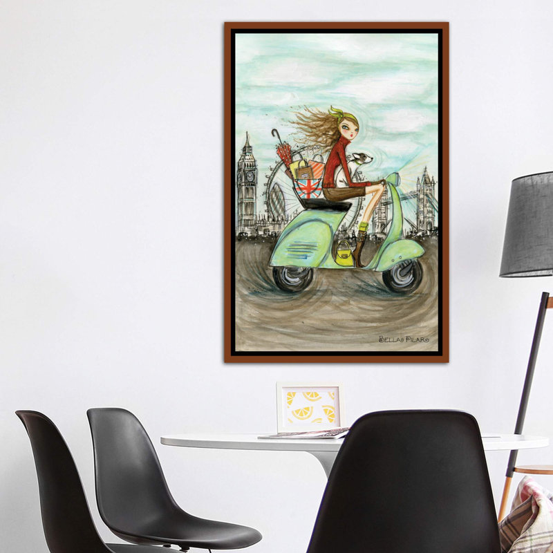 Art de londres, H 60 po x l 40po x P 1,5 po, Toile avec cadre en bois classique