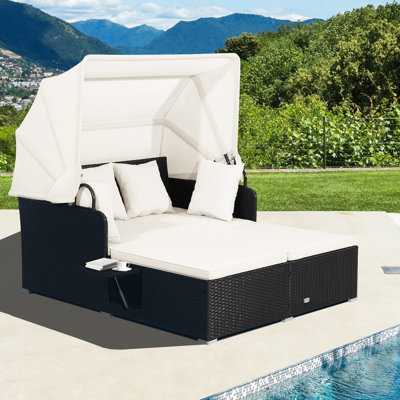 Chaise longue d'extérieur avec coussins Ardelis