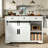Sliding Door Kitchen Island With Power Outlet And  Drop Leaf&Spice Rack-2024053154