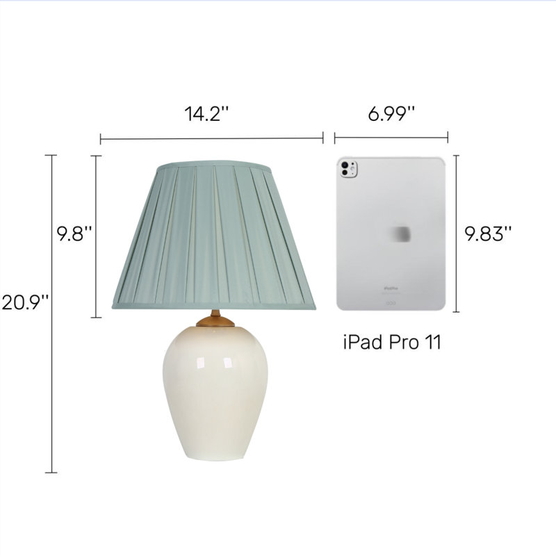 Lampe de table plissée 1 lumière Ravenna, Bleu
