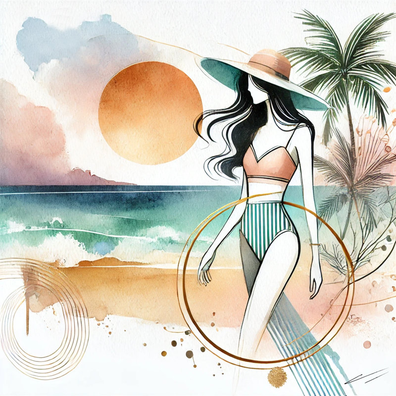 Impression sur toile Golden Horizon Coastal, H 12 po x l 12 po