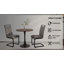 Ensemble de table de salle à manger 31,5 "en noyer circulaire, table à manger tulipe, table de salle à manger pour 2 à 4 personnes et 2 chaises de salle à manger en métal noir-1184165803-1184165796-1184165792