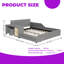 Grand lit plateforme tapissier grand-mère avec rails de sécurité, bureau et tabouret-1070691772-1070302071