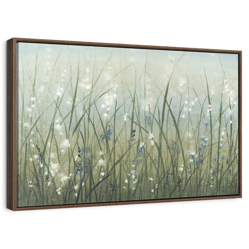 Meadow Bliss I, 19 po x 13 po, Cadre flottant noyer