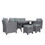 Ensemble de jardin en rotin 6 pièces avec canapé, chaise, tabourets et table -390000861-390000838