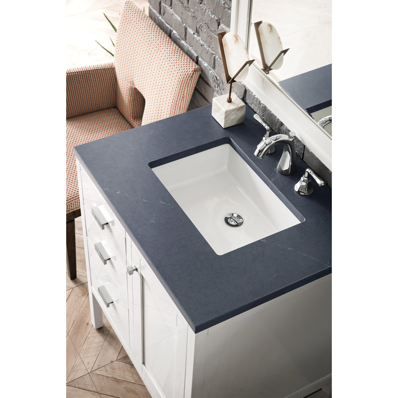 Addison 30'' W Vanity, Charcoal Soapstone, Glossy White, 8" Widespread