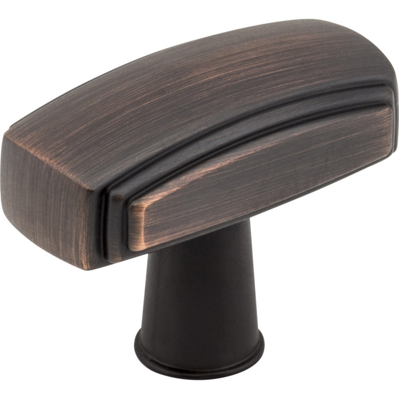 Delgado Rectangular Knob, Brushed Oil Rubbed Bronze