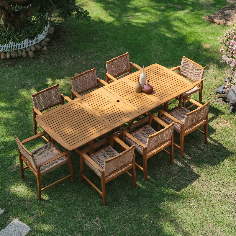 Ensemble repas d'extérieur 9 pièces NTC (1 Flexa + 8 Luno), Ensemble 9 pièces (1 Flexa + 8 Luno)