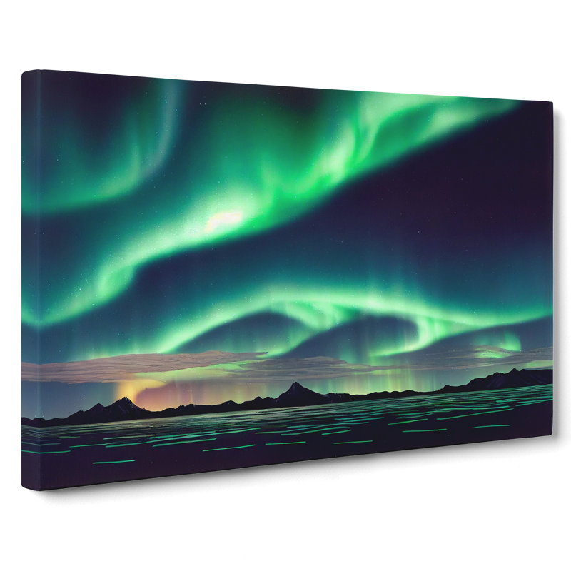 Captivating Northern Lights - Wrapped Canvas Print, 35cm H x 50cm W x 3cm D