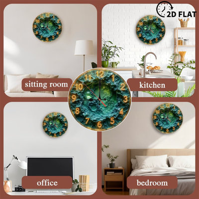 Green Geode Clock With Numbers