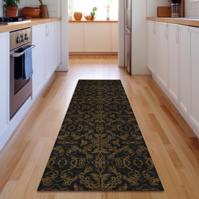 Premium Machine Washable Prisco Brown Rug, Runner 2'3" x 7'6"