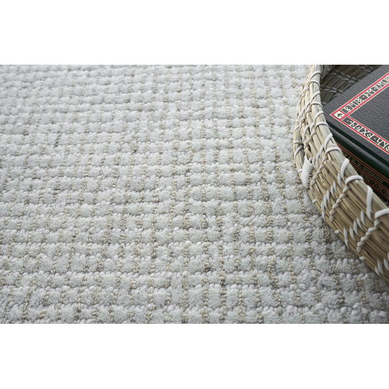 Key West Wool No Pattern And Not Solid Color Area Rug in Light Beige, Rectangle 8' x 10'