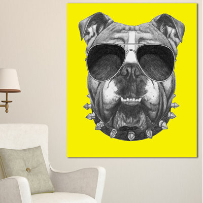 " Funny English Bulldog With Collar "