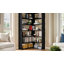 Corner Bookcase 6 Tiers with Baffles Industrial Large Corner Etagere Bookcase for Living Room Home Office-1341425625