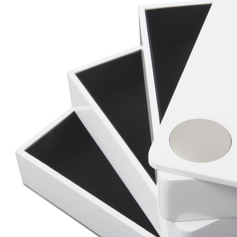Spindle White Storage and Jewelry Box