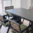 Black Ash    Wood    Slab    Dining    Set-106479597