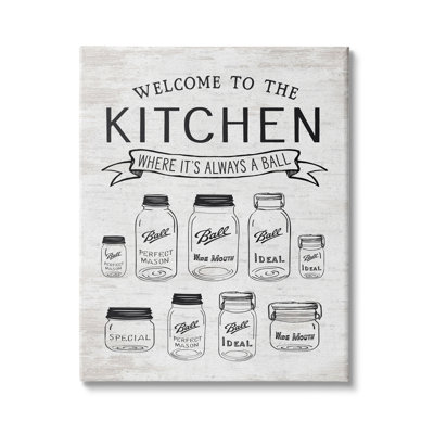 " Kitchen Where It's A Ball Pun Country Jars " by Lettered And Lined