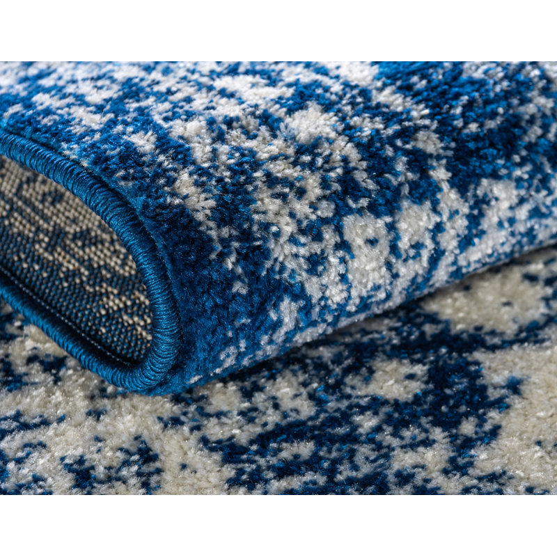 Tapis bleu marine Rizo Pat, Rectangle 8 pi x 10 pi