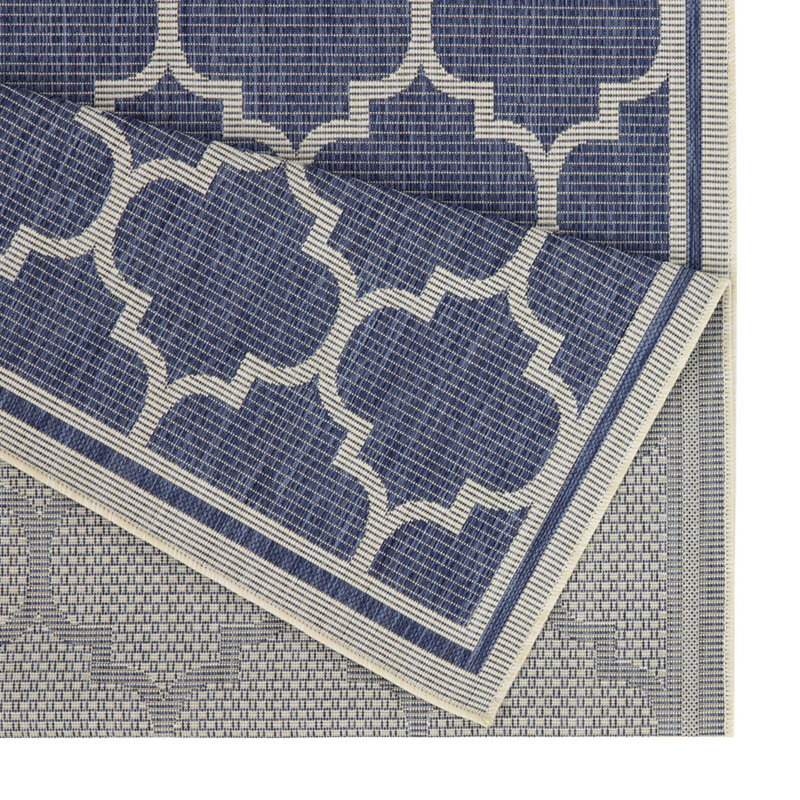 Blue 5 Ft. 3 In. X 7 Ft. 3 In. Indoor/Outdoor Area Rug, Rectangle 5'3" x 7'3"
