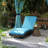 Patio Wicker Chaise Lounge Chair, Outdoor PE Rattan Sun Lounger With Adjustable Backrest And 2 Wheels, Sky Blue-1420570634-1420570633