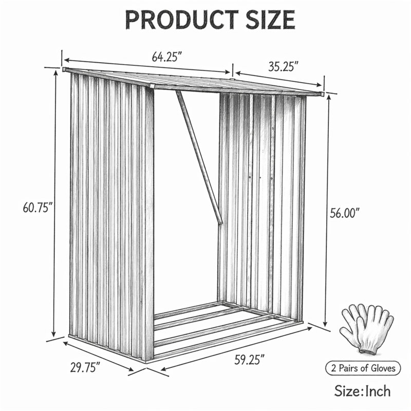 Support à bois d'extérieur 3 pi x 5 pi Meta