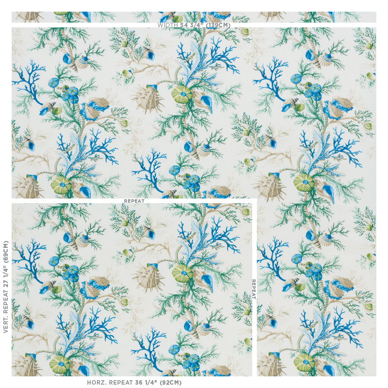 Del Tesoro Fabric, Blue/Green