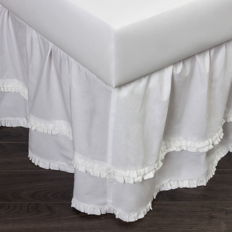 Ruffled Bed Skirt, Queen, White
