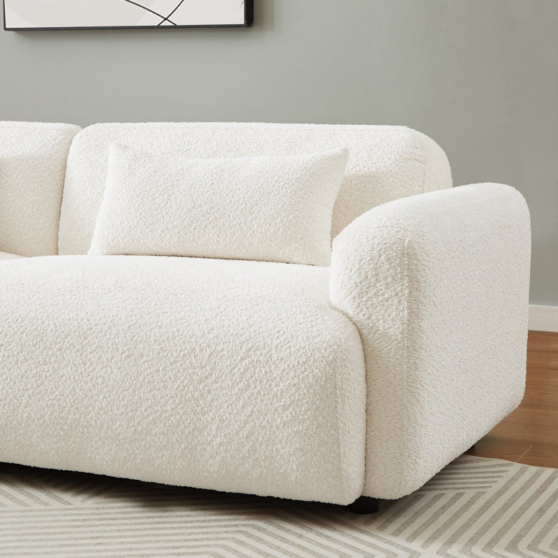 Ultra-Cozy 90'' Bouclé Sofa with Deep Seating – Stain Resistant, Modern Cloud Style Couch for Living Room / Bedroom / Apartment