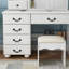 Bureau de coiffeuse blanc avec lumières et miroir - 3 options de couleurs, boîte de rangement spacieuse, rangement généreux et élégant, design