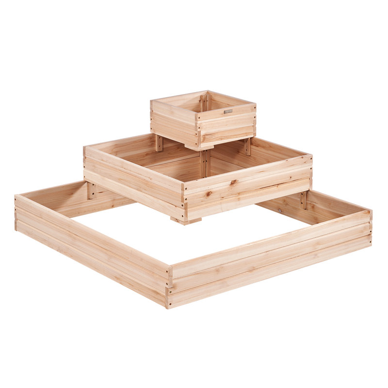 Boîte à fleurs surélevée en bois avec jardin 44,5 x 44,5 x 20,1 po