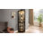 72" Tall China Cabinet With Lighted Shelves, Carved Mdf Wood Corner Curio Cabinet With Glass Doors And Mirrored Back Panel-1153886713