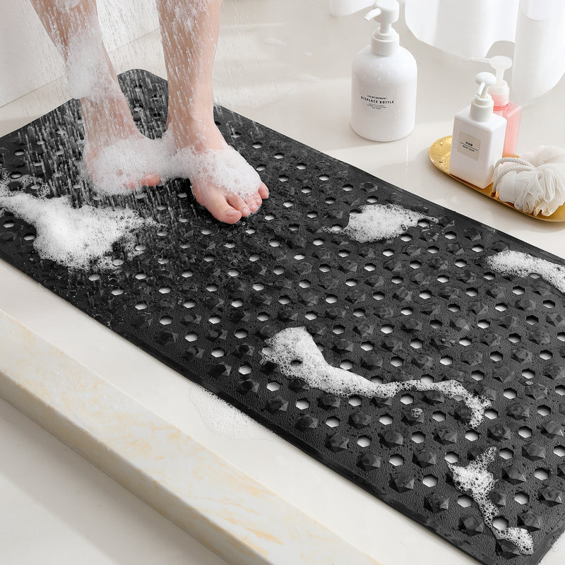 Tapis de douche Aatos, Noir, L 16 po x L 35 po