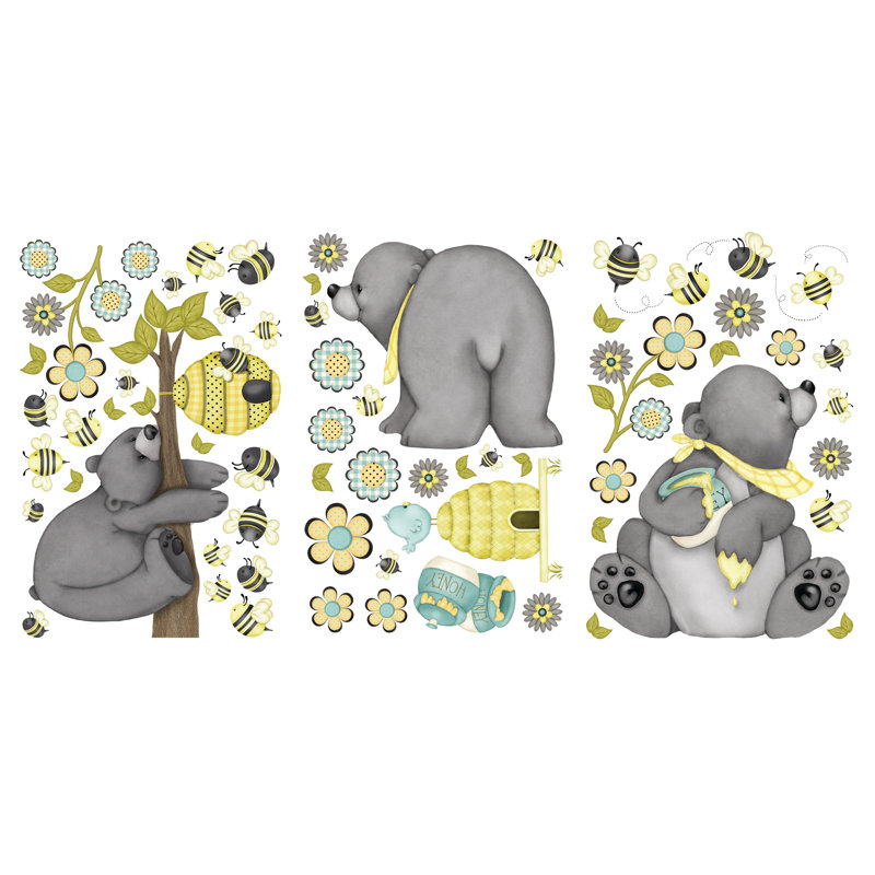 Décalcomanie murale ensemble 66 pièces pour miel à appliqués patchwork